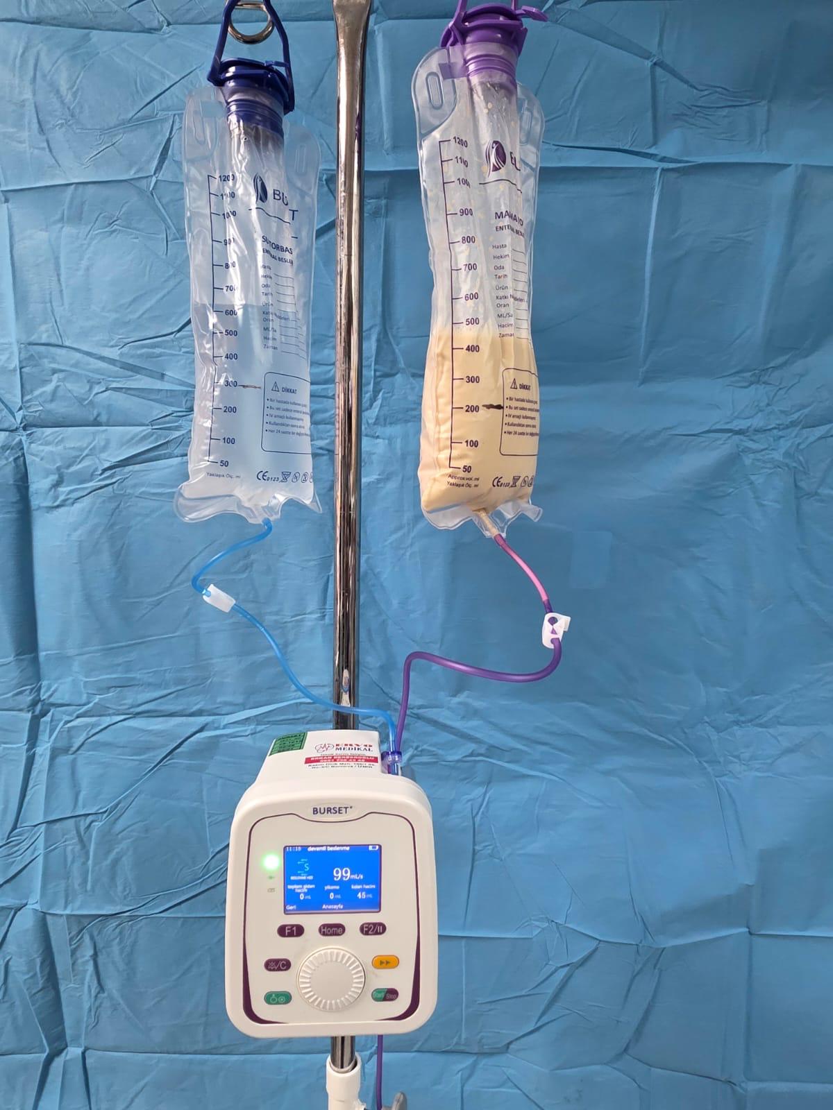 Çiftli enteral beslenme torbası yıkamalı (me10) model