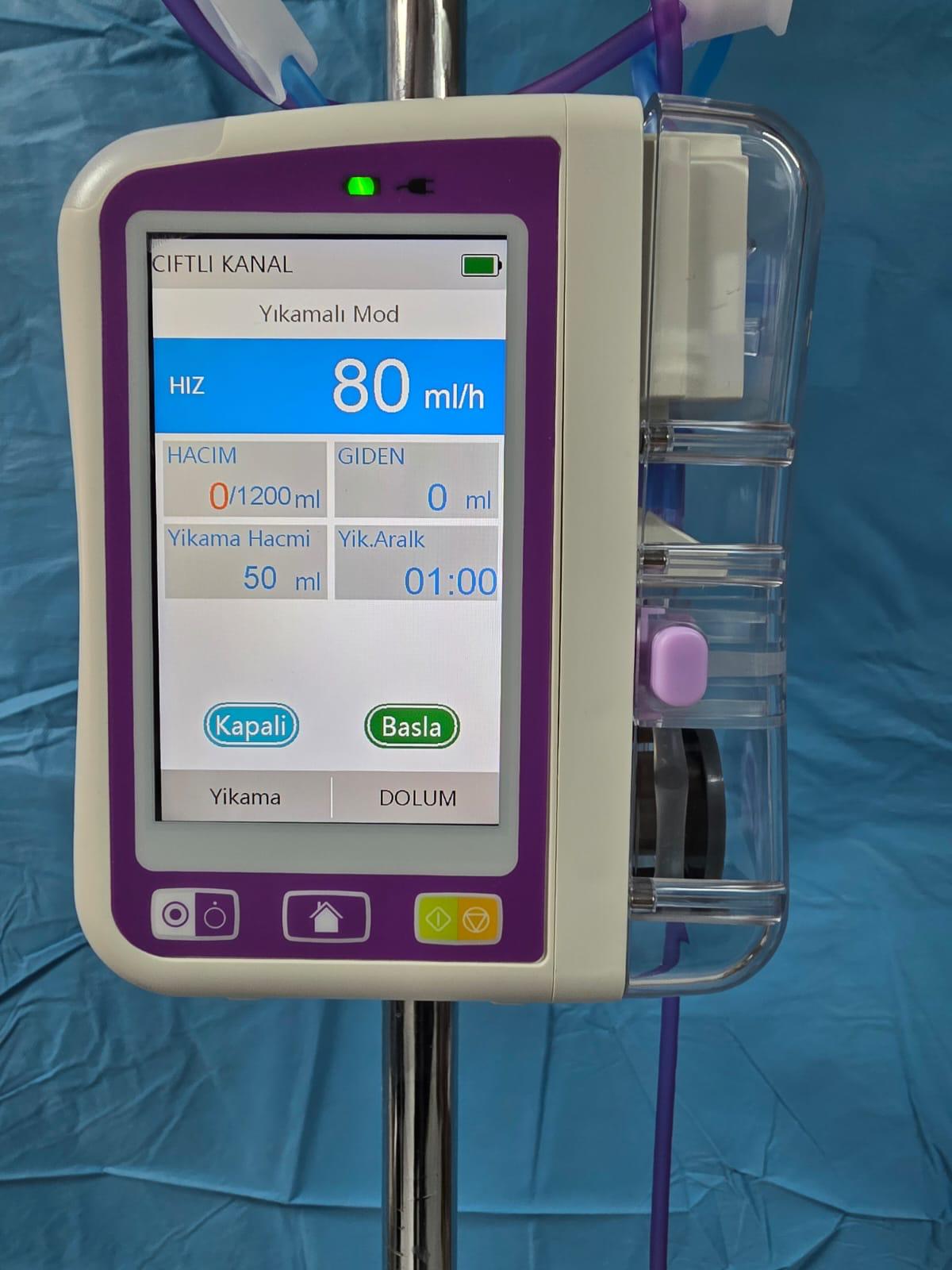 Çiftli enteral beslenme yıkamalı cihazı (beacom) model